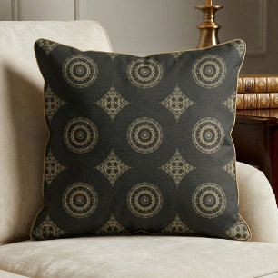 Elegantes falsches Gold-Mandala-Muster auf Schwarz Stoff