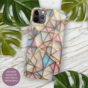 Elegantes falsches irisierendes Glas-Polygon-Mosai Case-Mate iPhone Hülle