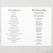 Elegantes Falt-Hochzeitsprogramm mit schwarzer Umr (Rückseite)