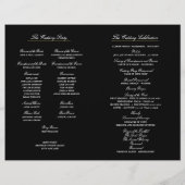 Elegantes Falzhochzeitprogramm Monogram Black (Rückseite)