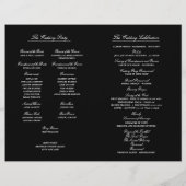Elegantes Falzhochzeitprogramm Monogram Black (Rückseite)