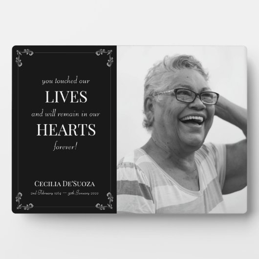 Elegantes Familiendenkmal Foto Erinnerung Plaque Fotoplatte (Vorderseite)