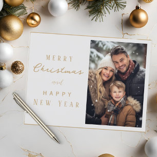 Elegantes Familienfoto Frohe Weihnachten Neues Jah Postkarte