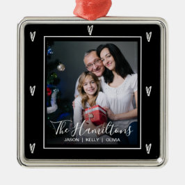 Elegantes Familienname Foto Weihnachten Ornament Aus Metall