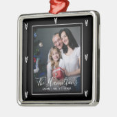 Elegantes Familienname Foto Weihnachten Ornament Aus Metall (Links)