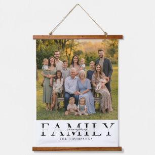 Elegantes Familiennamens-Andenken-Fotogeschenk Wandteppich Mit Holzrahmen