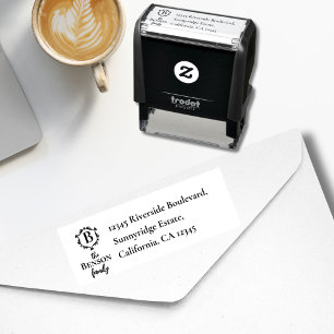 Elegantes Familienwappen Monogramm & Name RTS Adre Permastempel