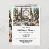 Elegantes Familienweihnachtsfest Einladung (Vorne/Hinten)