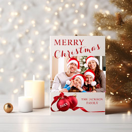 Elegantes Family Foto Christas Card Einladung