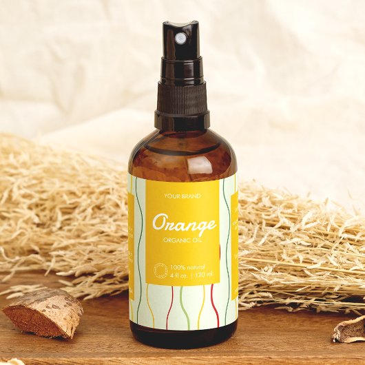 Elegantes farbenfrohe wavy Lines Cosmetic Flasche Rechteckiger Aufkleber