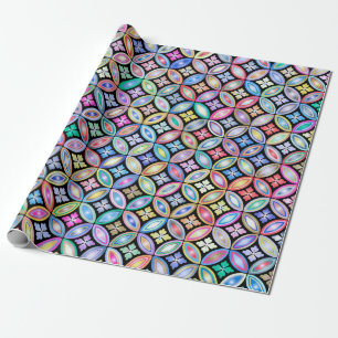 Elegantes farbenfrohes abstraktes Buntglas-Muster Geschenkpapier