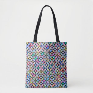 Elegantes farbenfrohes abstraktes Buntglas-Muster Tasche
