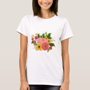 Elegantes farbenfrohes Blumenbouquet Damen Blumen T-Shirt