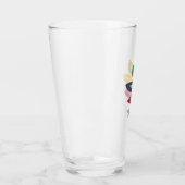 Elegantes farbenfrohes Blumenmonogramm Name Glas (Links)