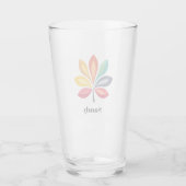 Elegantes farbenfrohes Blumenmonogramm Name Glas (Vorderseite)