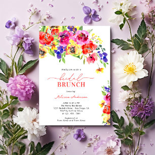 Elegantes, farbenfrohes Bridal Brunch Einladung