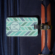 Elegantes, farbenfrohes Chevron-Muster mit Monogra