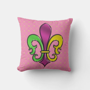 Elegantes, farbenfrohes Fleur-de-Lis-Design-Kissen Kissen