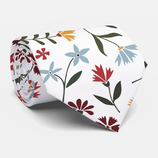 Elegantes farbenfrohes, florales Muster Krawatte (Gerollt)