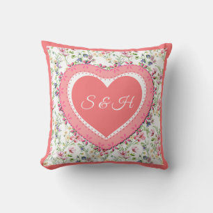 Elegantes, farbenfrohes, florales Wasserfarbenmust Kissen