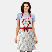 Elegantes, farbenfrohes, florales Wasserfarbenmust Schürze (Getragen)