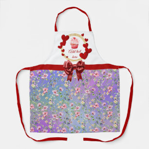 Elegantes, farbenfrohes, florales Wasserfarbenmust Schürze