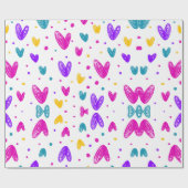 Elegantes, farbenfrohes Herzdesign Moderne Geschenkpapier (Flach)