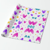 Elegantes, farbenfrohes Herzdesign Moderne Geschenkpapier (Ungerollt)