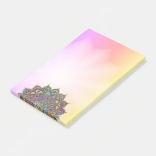 Elegantes, farbenfrohes Mandala im indischen Stil Post-it Klebezettel