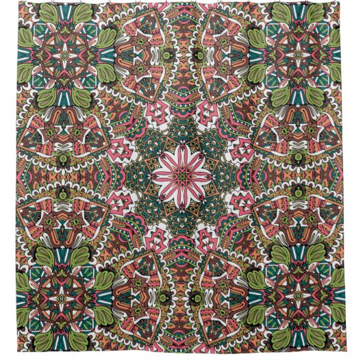 Elegantes, farbenfrohes, nahtloses Muster Duschvorhang (Vorderseite)