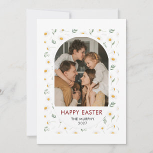 Elegantes farbenfrohes oval florales Oster-Familie Feiertagskarte