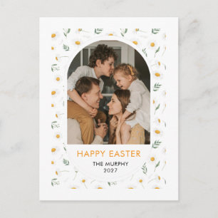 Elegantes farbenfrohes oval florales Oster-Familie Feiertagspostkarte