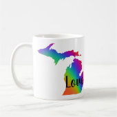 Elegantes, farbenfrohes Regenbogendesign in Michig Kaffeetasse (Links)