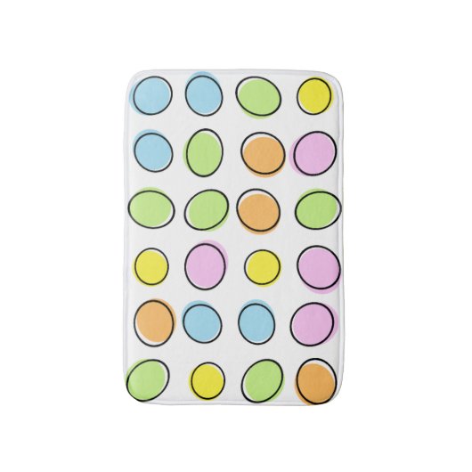 Elegantes, farbenfrohes Retro-Oval-Muster Badematte (Vorderseite Vertikal)