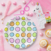 Elegantes, farbenfrohes Retro-Oval-Muster Pappteller (Party)