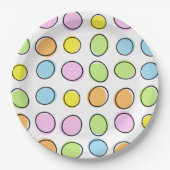 Elegantes, farbenfrohes Retro-Oval-Muster Pappteller (Vorderseite)