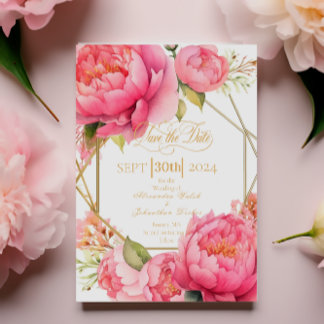 Elegantes, farbenfrohes, rosafarbenes Tonbild Save The Date