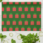 Elegantes farbenfrohes Weihnachtsmuster Geschirrtuch (Gefaltet)