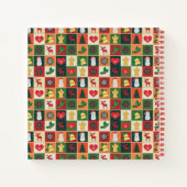 Elegantes, farbenfrohes Weihnachtsmuster | Noteboo Notizblock (Rückseite)