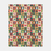 Elegantes farbenfrohes Weihnachtsmuster Sherpa Bla Fleecedecke (Vorderseite)