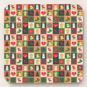 Elegantes, farbenfrohes Weihnachtsmuster | UNTERSE Getränkeuntersetzer (Vorderseite)