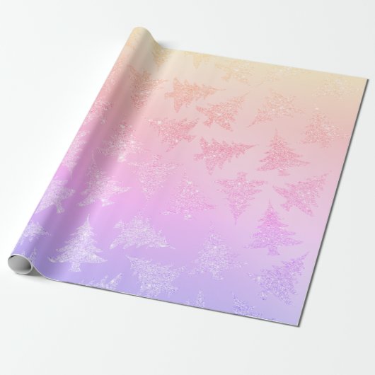 Elegantes farbenprächtiges holografisches Weihnach Geschenkpapier (Ungerollt)