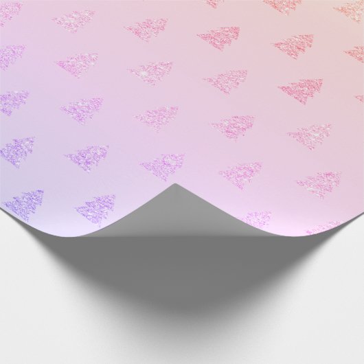 Elegantes farbenprächtiges holografisches Weihnach Geschenkpapier (Ecke)