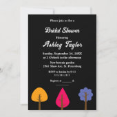 Elegantes farbenprächtiges Schwarzes Brautparty Einladung (Vorderseite)