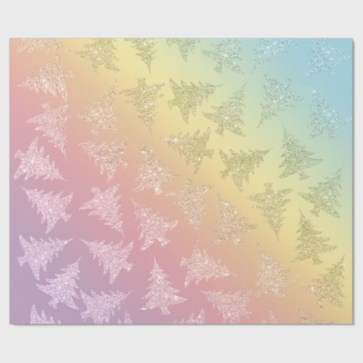 Elegantes farbenprächtiges Weihnachtsbaummuster Geschenkpapier (Flach)