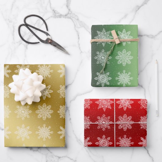 Elegantes farbenprächtiges Weihnachtsgebäck Geschenkpapier Set (Vorderseite)
