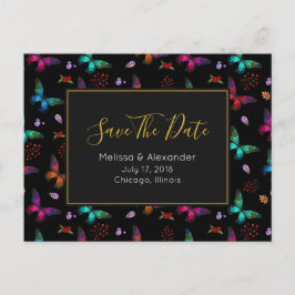 Elegantes Farbenspiel Save the Date Ankündigungspostkarte