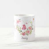 Elegantes Farbflora-Schmetterlingsmonogramm I Kaffeetasse (Mittel)
