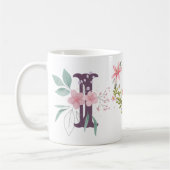 Elegantes Farbflora-Schmetterlingsmonogramm I Kaffeetasse (Links)