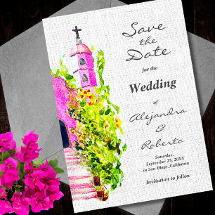 Elegantes Farbige Rosa Mexikanisches Hochzeit-Spei Einladung